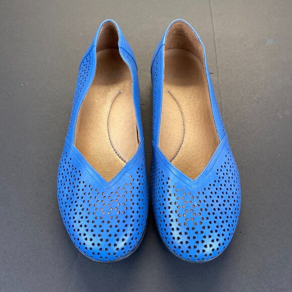 Dansko Women's Neely Perforated Leather Blue Loafers Flats Size 38,Casual - Picture 2 of 16